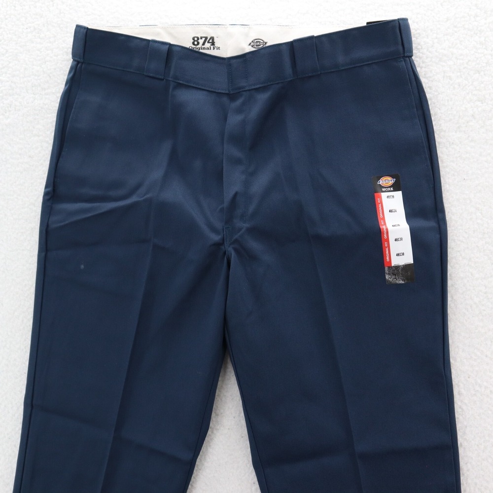 Dickies Pants Men's 40x30 Navy Blue 874 Original Work Straight Twill Workwear - Picture 2 of 14